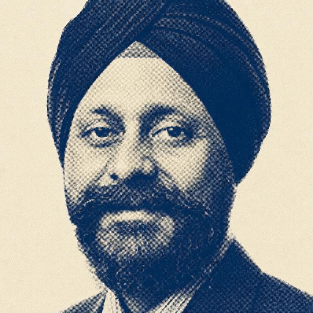 Pawanjit Singh, in a black dastar, in a professional headshot.
